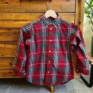 Ralph Lauren Boys Plaid Cotton Oxford Shirt